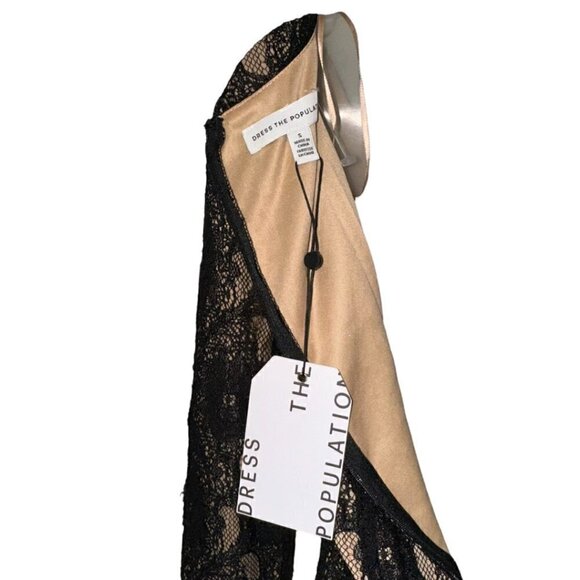 Dress The Population Chante Black Lace Mini Dress Cocktail Sexy size S New - Picture 7 of 8